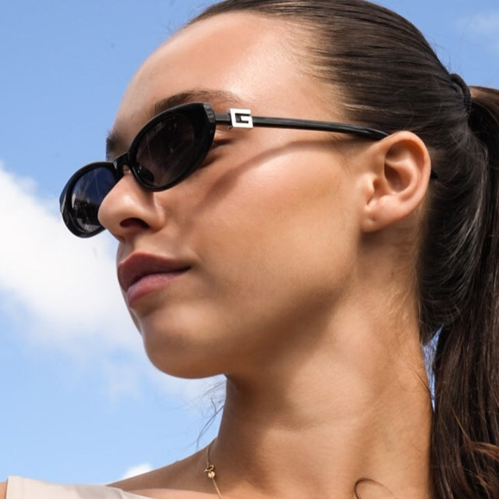 Dame elegant Cat-Eye solbriller med fine aksenter Luvikno
