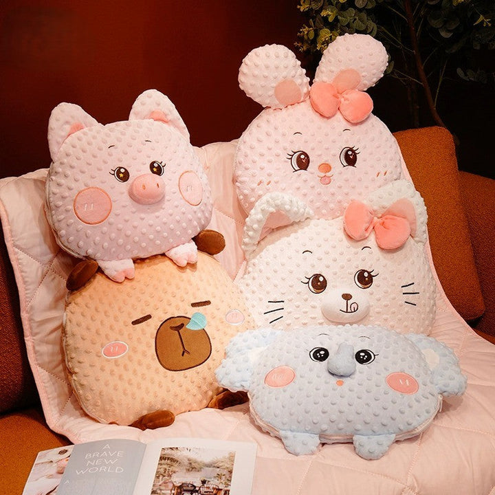 Cuddle Ready Søt Tegneseriepute Teppe | Luvikno