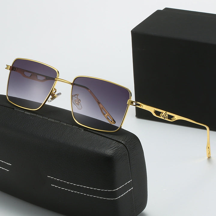 Dame luksus solbrille med markant geometrisk ramme og polarisert glass Luvikno