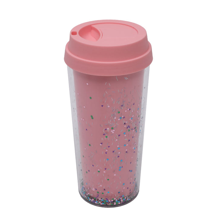 Dame Glitter Drikkekopp med Lekkasjefri Lokk og Ergonomisk Håndtak Luvikno