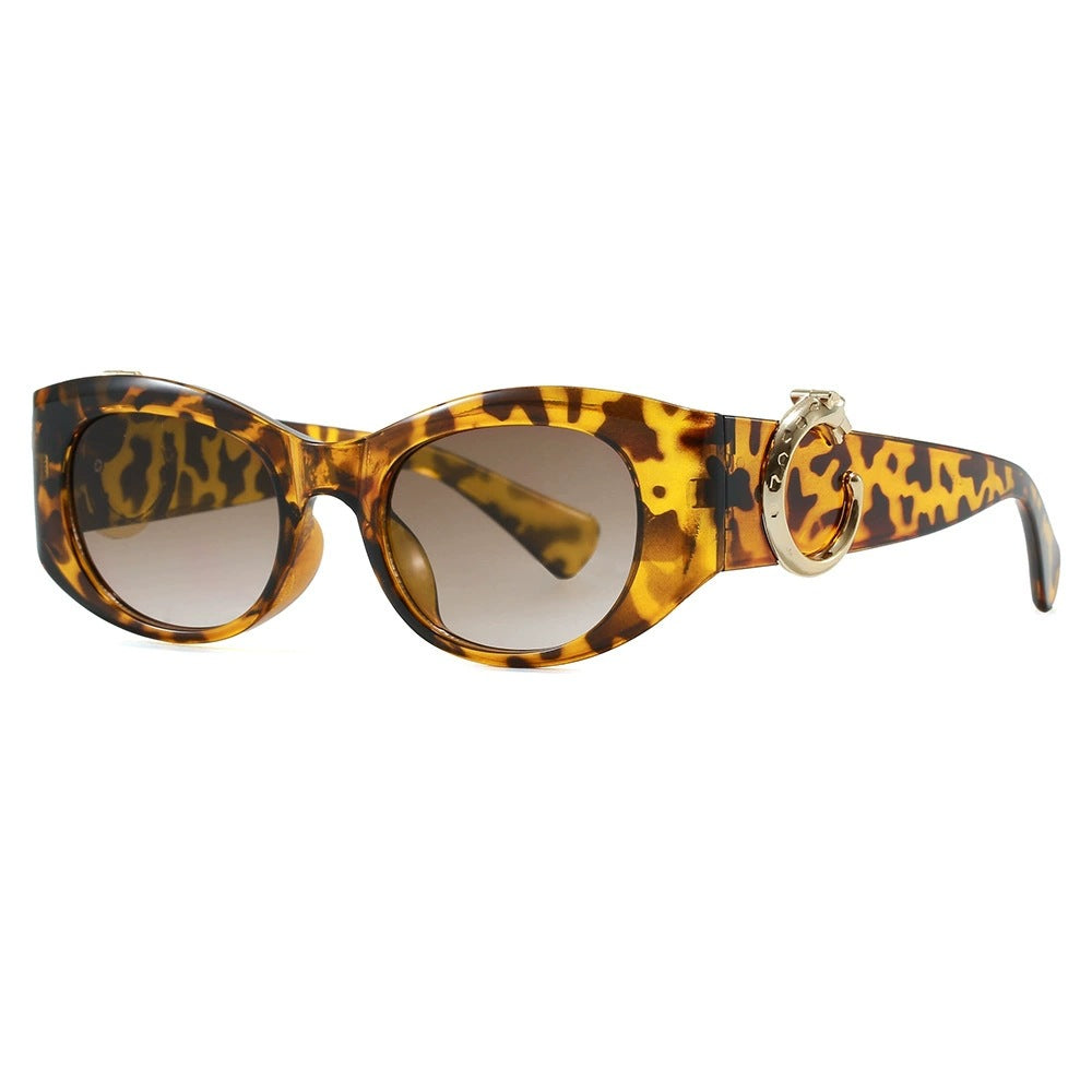 Dame elegant Cat-Eye solbriller med gulldetaljer Luvikno