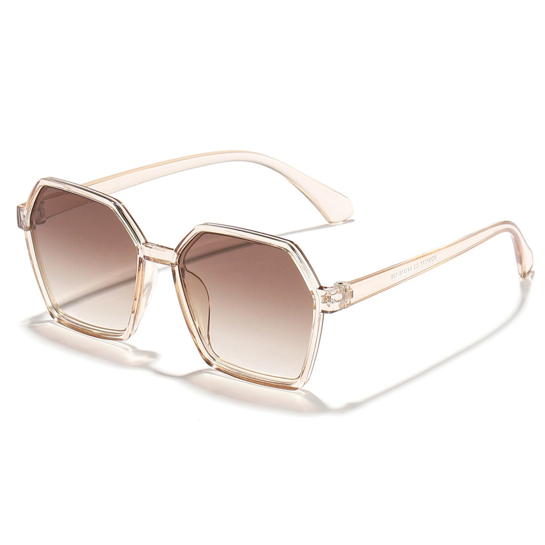 Dame elegant solbrille i moderne hexagon-design Luvikno