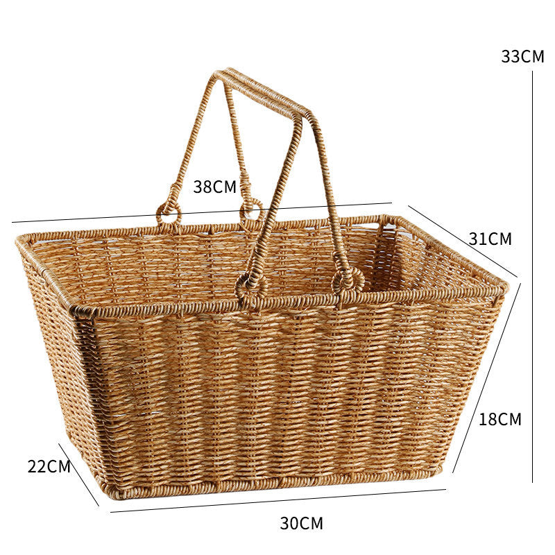 Unisex Håndlaget Kurv med robuste Håndtak Luvikno