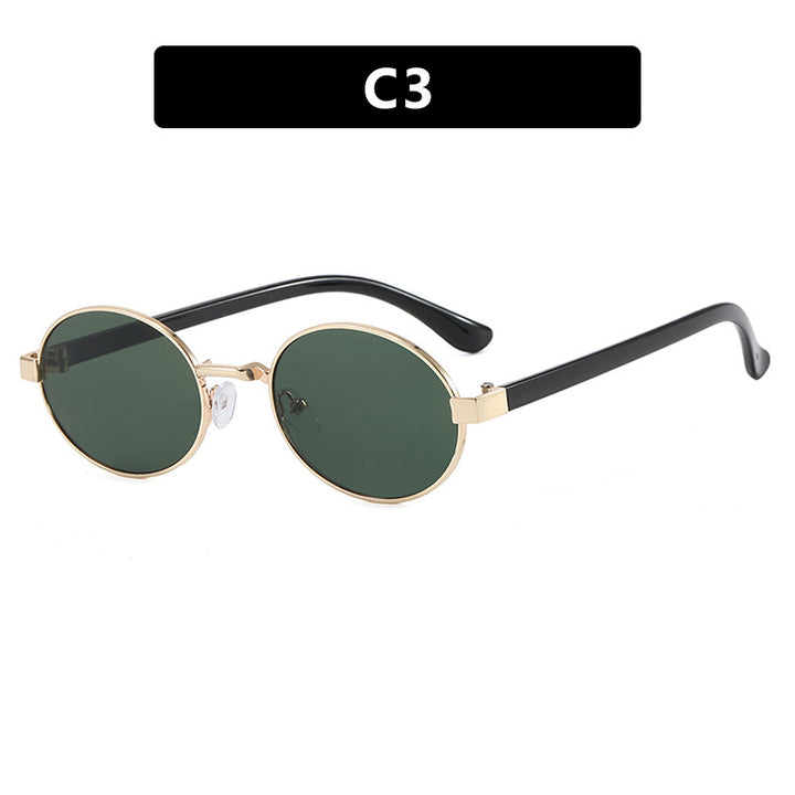 Dame rund brille med elegant metallramme og justerbare nesepads Luvikno