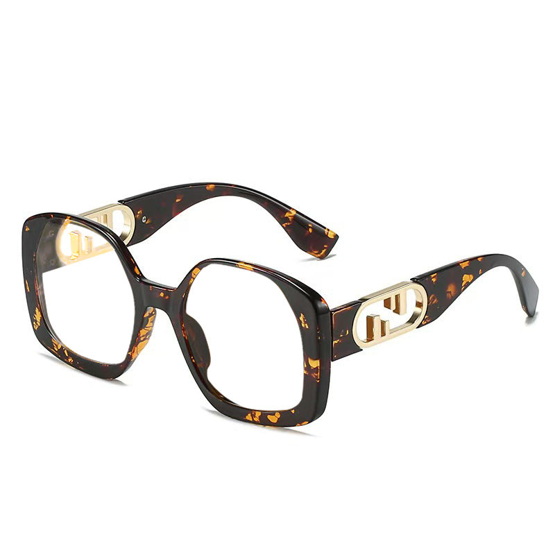Dame oversized solbriller med ekstravagant geometrisk ramme og elegante detaljer Luvikno