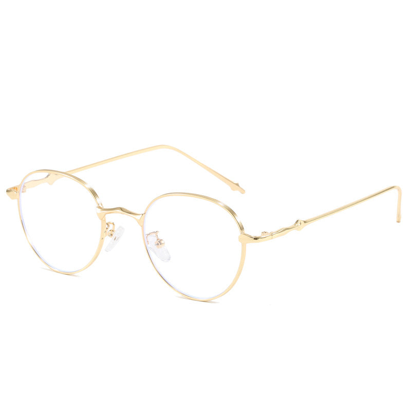 Dame elegante runde solbriller med moderne metallramme Luvikno