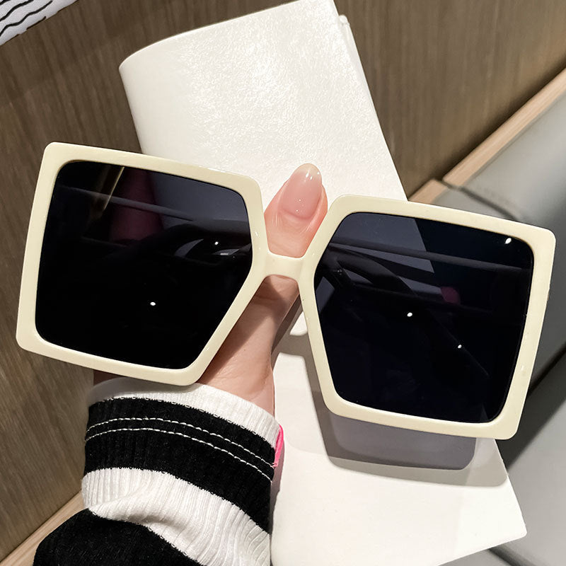 Damer Elegant Oversized-solbrille med geometrisk ramme og polariserte linser Luvikno