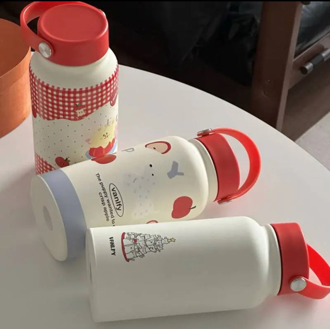 Damen Isoliertrinkflasche mit kreativem Tierdesign und praktischem Klappverschluss Luvikno