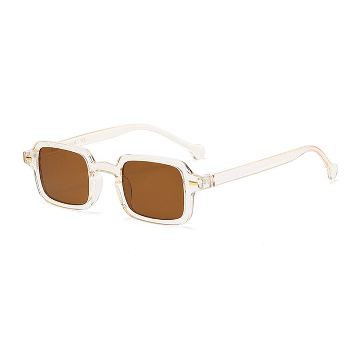 Dame geometrisk solbrille med trendy dyreprint Luvikno