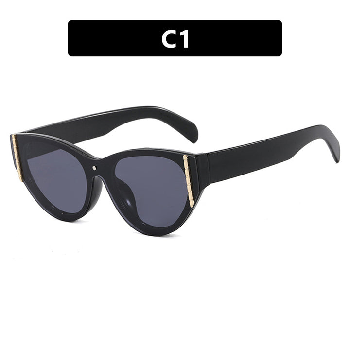Damen trendy solbrille med elegant katteøye-design og høyverdig ramme Luvikno