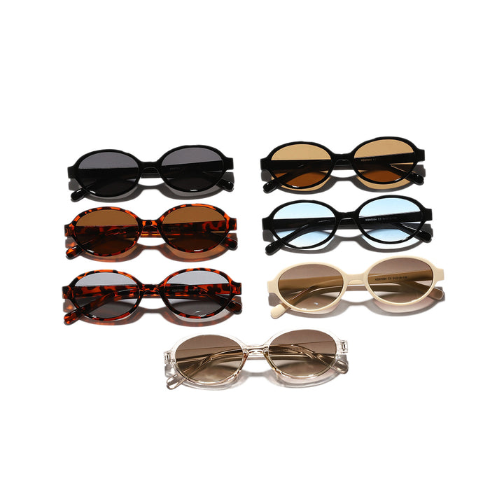 Dame moterik oval solbrille med dyremønster Luvikno