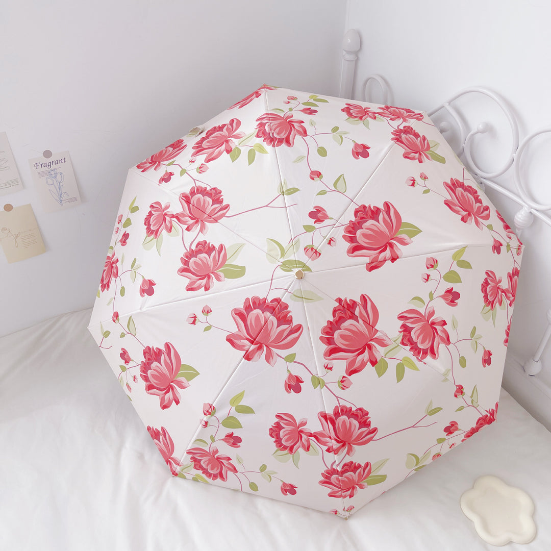 Dame elegant foldbar paraply med fruktig design Luvikno
