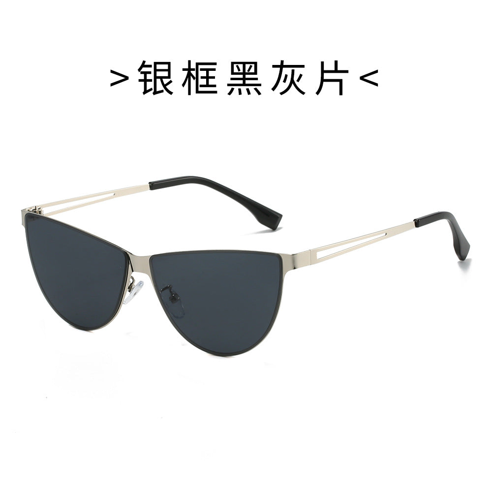 Damer Modische Cat-Eye solbriller med elegant metallramme Luvikno