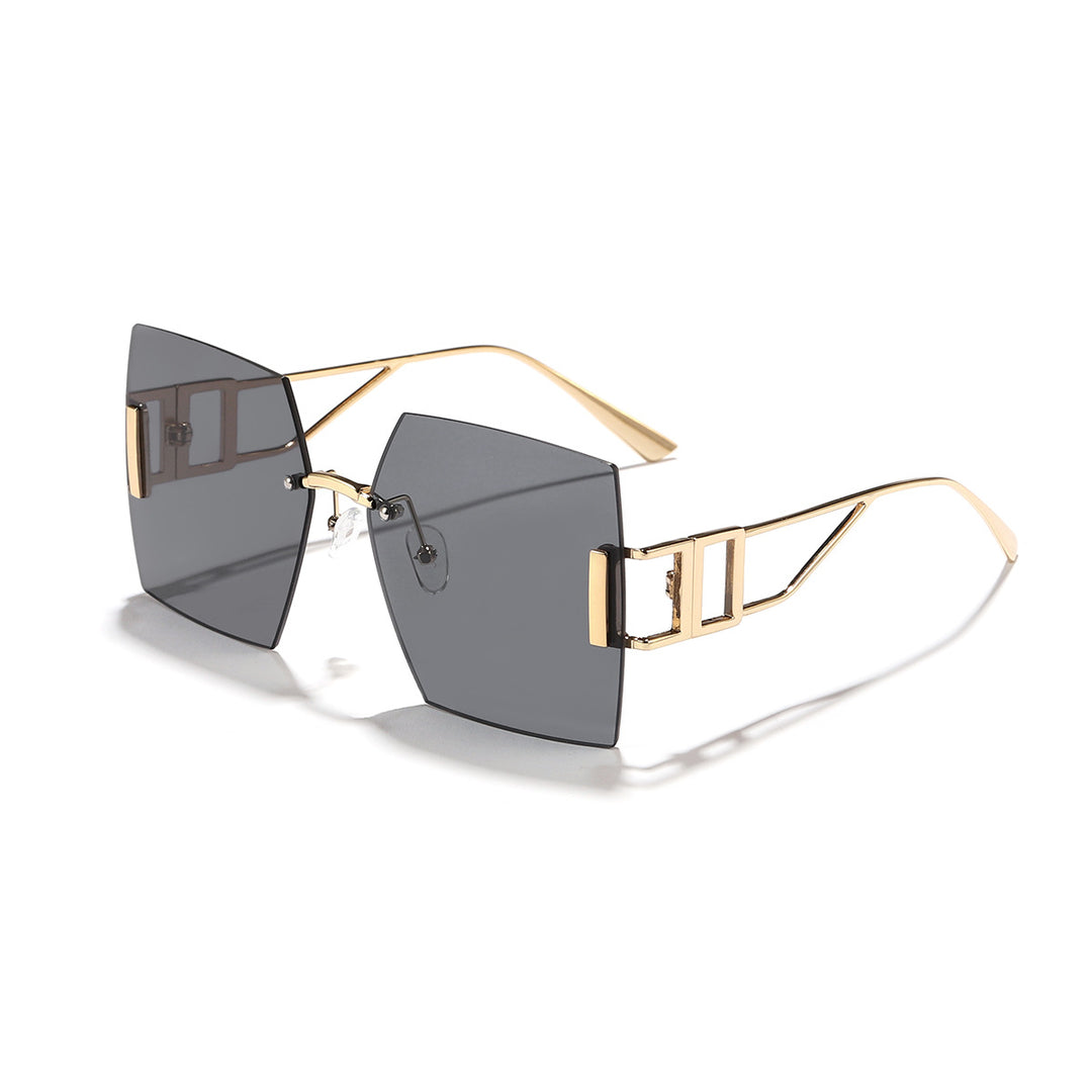 Dame kvadratisk solbrille med luksuriøs metallramme Luvikno