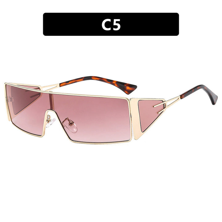 Dame geometrisk solbrille med futuristisk design og slitesterk ramme Luvikno
