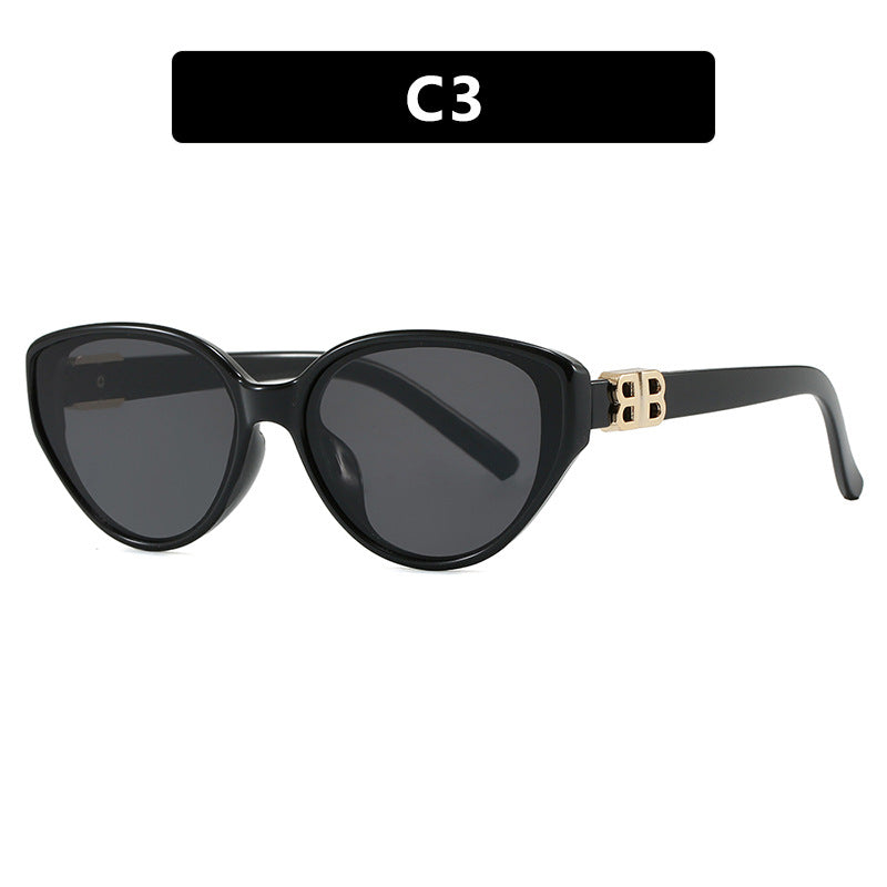 Dame modische Cat-Eye solbriller med elegant metallramme og UV-beskyttelse Luvikno