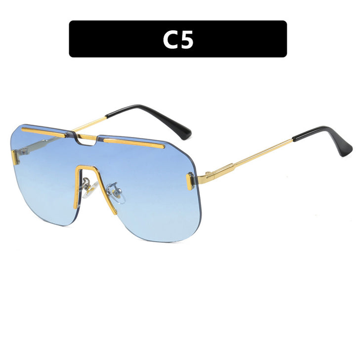 Dame geometrisk solbrille med stilramme i metall og UV-beskyttelse Luvikno