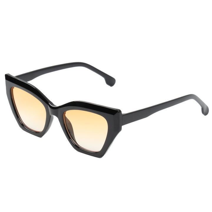 Dame Cat-Eye solbriller med originalt mønster Luvikno