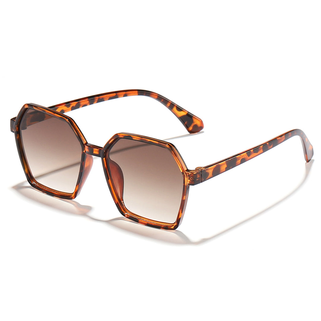 Dame elegant solbrille i moderne hexagon-design Luvikno