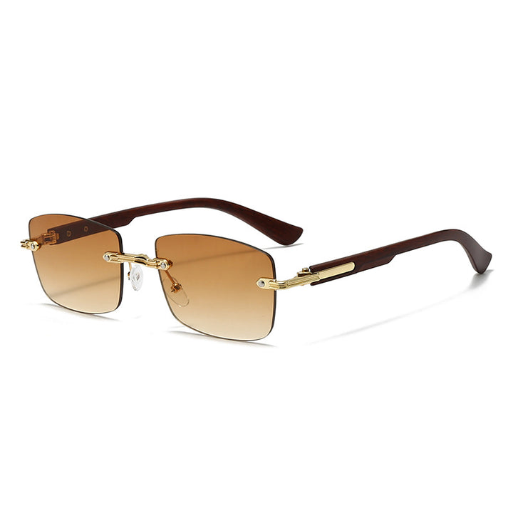 Dame moteriktig firkantet solbrille med elegante tre detaljer Luvikno