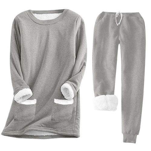 Luvik | Kvinne Myk Lounge Dress med fleece-fôr og praktiske lommer
