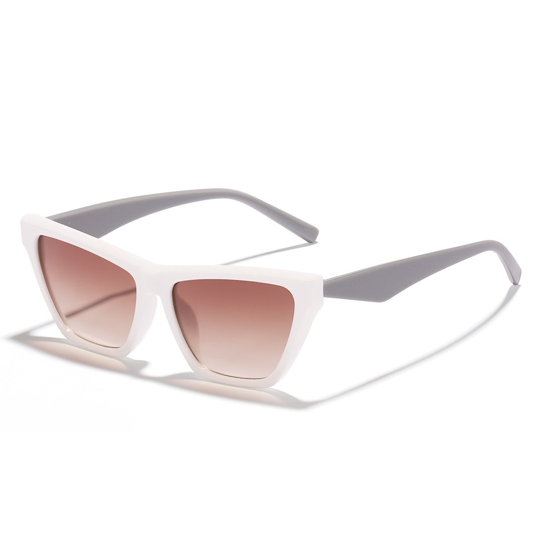 Dame designer solbrille med stilfull transparent ramme og UV-beskyttelse Luvikno