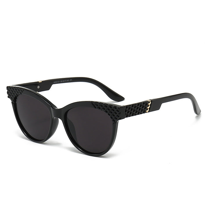Dame Cat-Eye Solbriller med strukturert ramme og UV-beskyttelse Luvikno