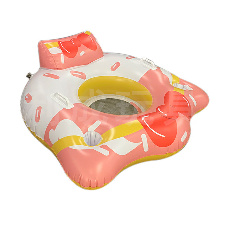 Unisex oppustbar vannsete med integrert koppholder Luvikno