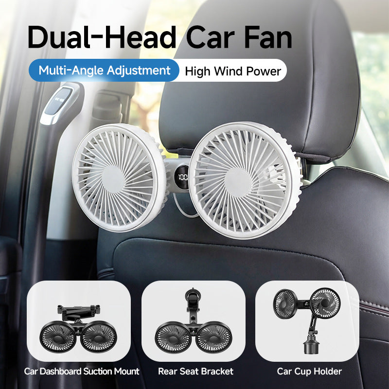 Unisex Dual-Head Rotating Clip-On Fan Luvikno