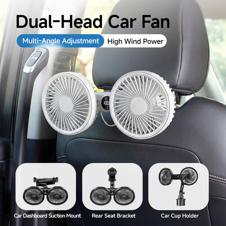 Unisex Dual-Head Rotating Clip-On Fan Luvikno