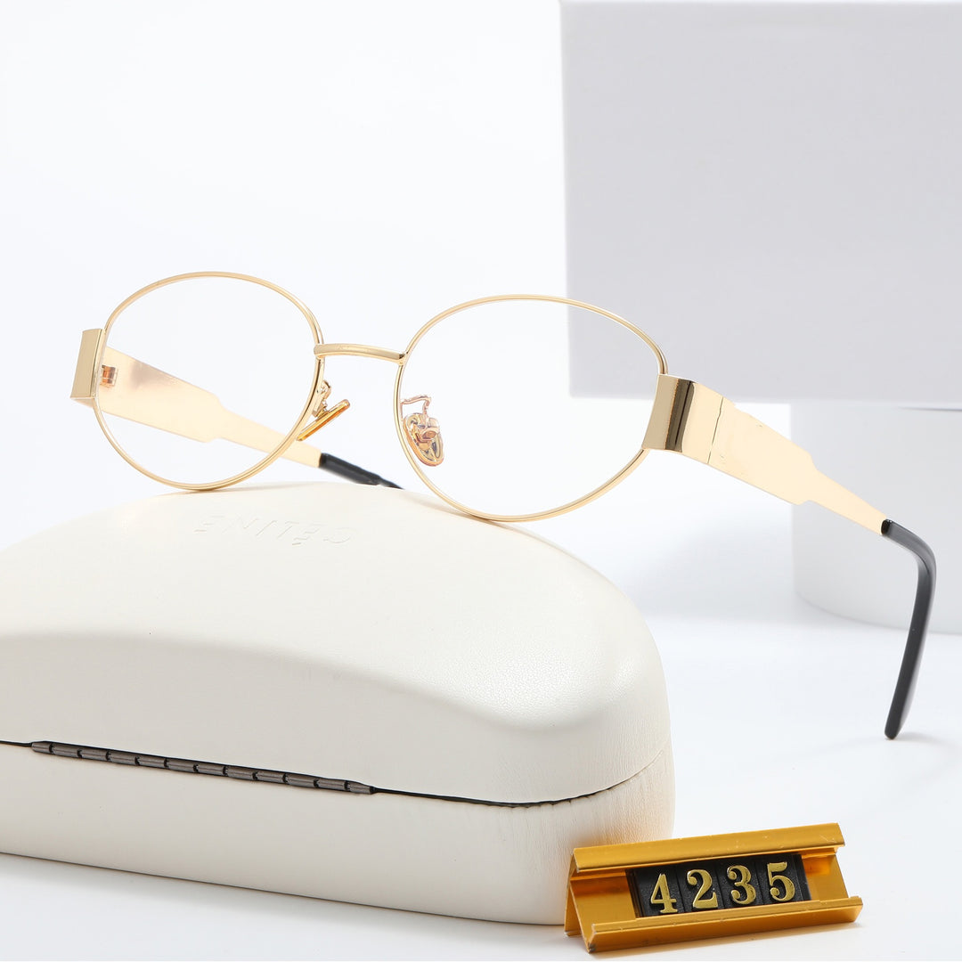 Damer Elegant Designer-solbrille med filigranfra ramme og UV-beskyttelse Luvikno