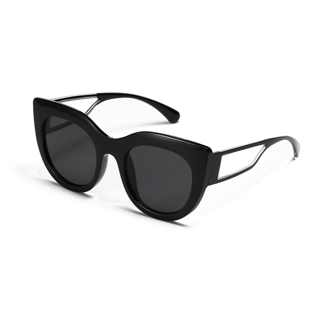 Dame trendy Cat-Eye solbriller med brede UV-beskyttende glas Luvikno