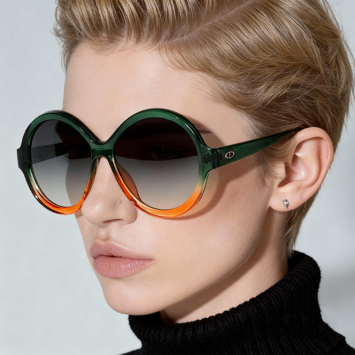 Dame oversized moteriktig solbrille med unik rammeform Luvikno
