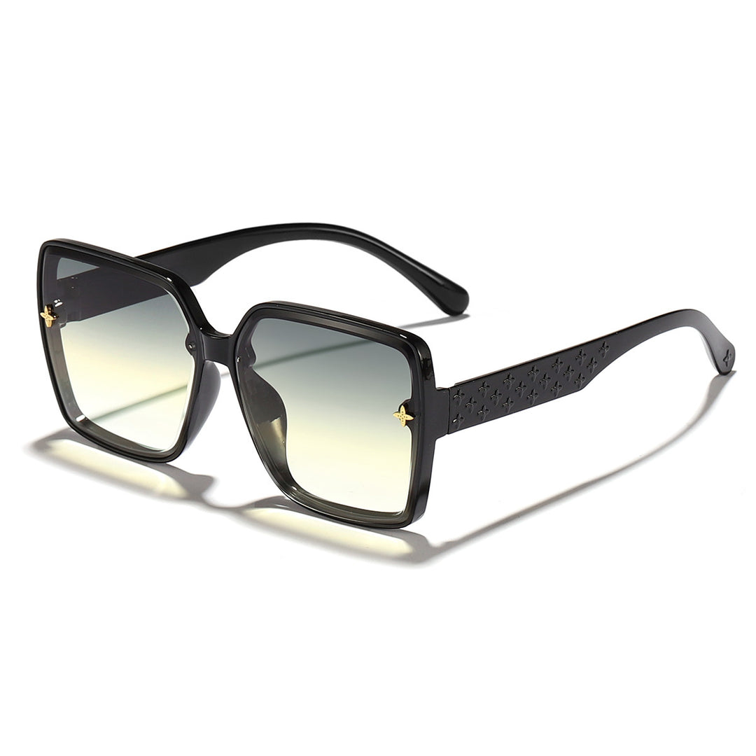 Dame oversized solbrille med elegant ramme og UV-beskyttelse Luvikno