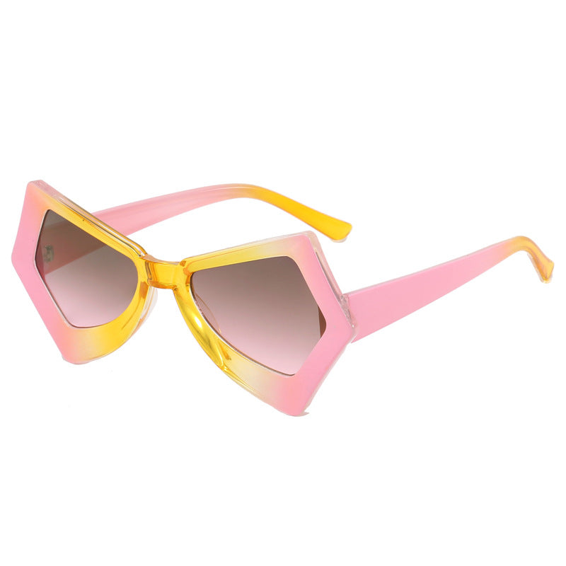 Dame polygonal solbrille i ekstravagant design Luvikno