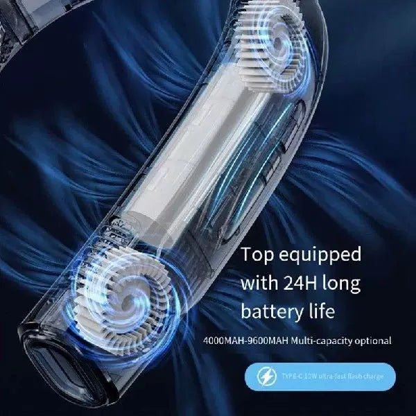 Unisex one-size portable rechargeable bladeless neck fan with adjustable airflow and silent brushless motor Luvikno