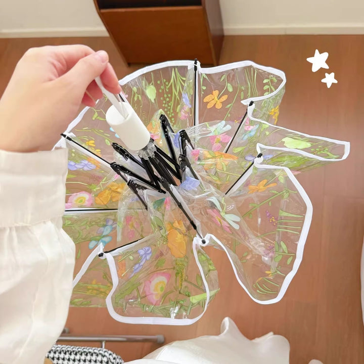 Dame Floral Motiv Regnparaply Luvikno