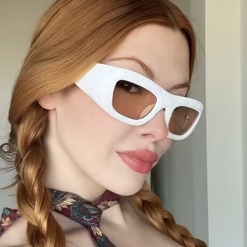Dame ekstravagant solbrille med strukturert ramme Luvikno