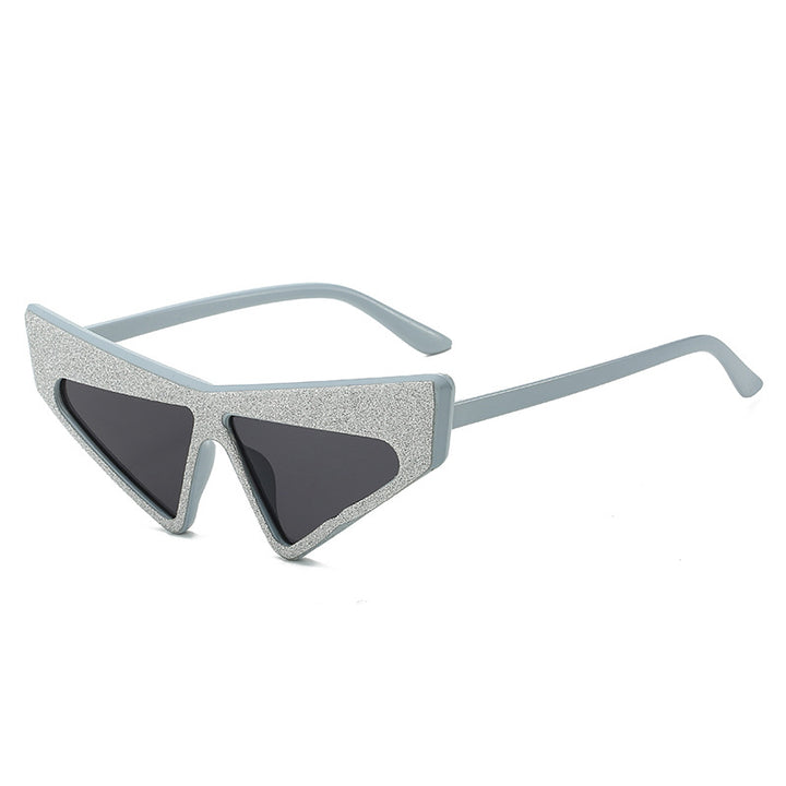 Dame futuristisk solbrille med glitrende ramme Luvikno