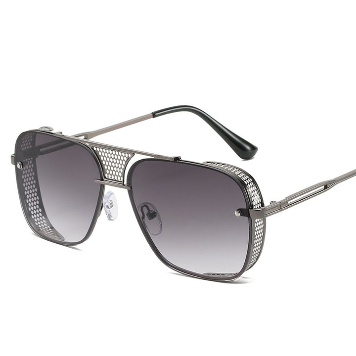Dame moteriktig sport-solbrille med nettinnramming Luvikno