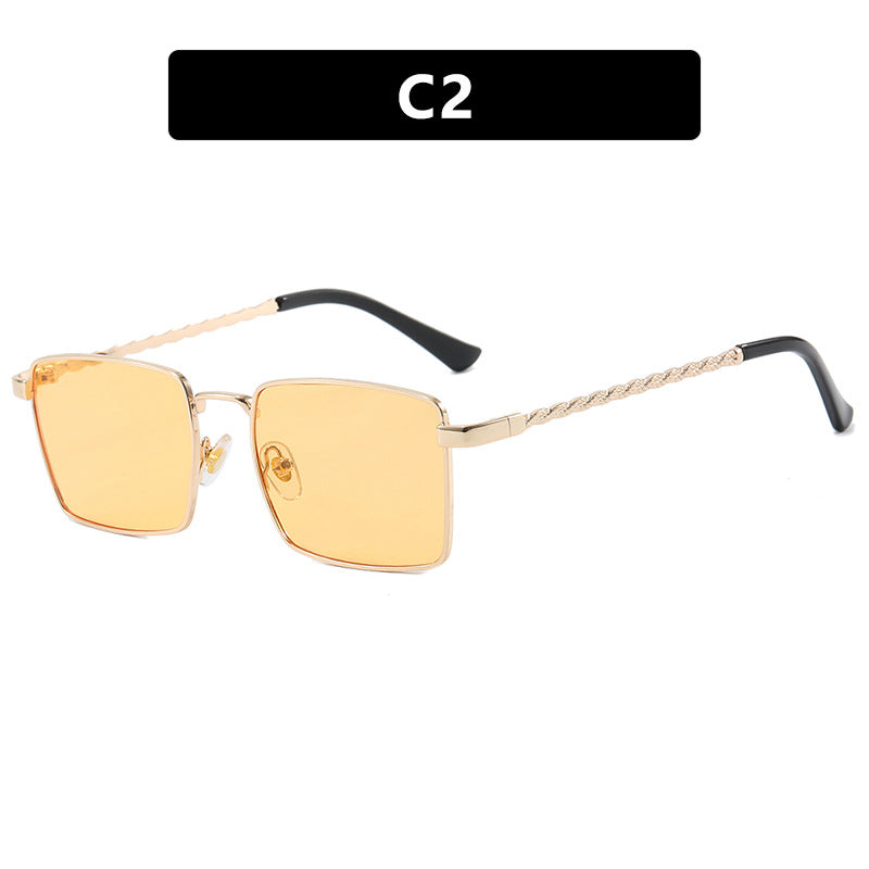Dame kvadratisk solbrille med elegant metallramme Luvikno