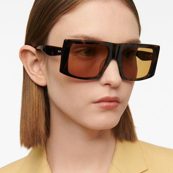 Dame kvadratisk solbrille med robust plastinnfatning og beskyttende UV-filter Luvikno
