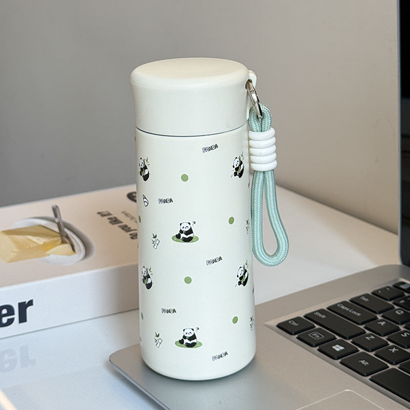 Damen Isoliertrinkflasche mit praktischem Trageband und verspieltem Design Luvikno