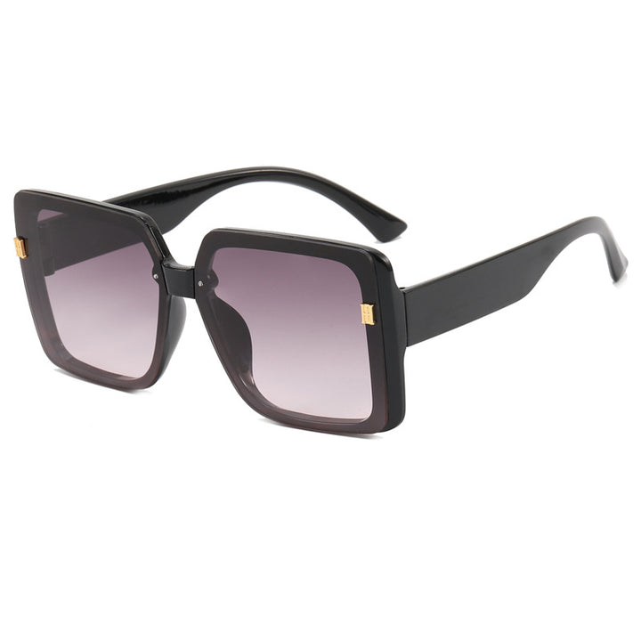 Damer trendy oversized firkantet solbrille Luvikno