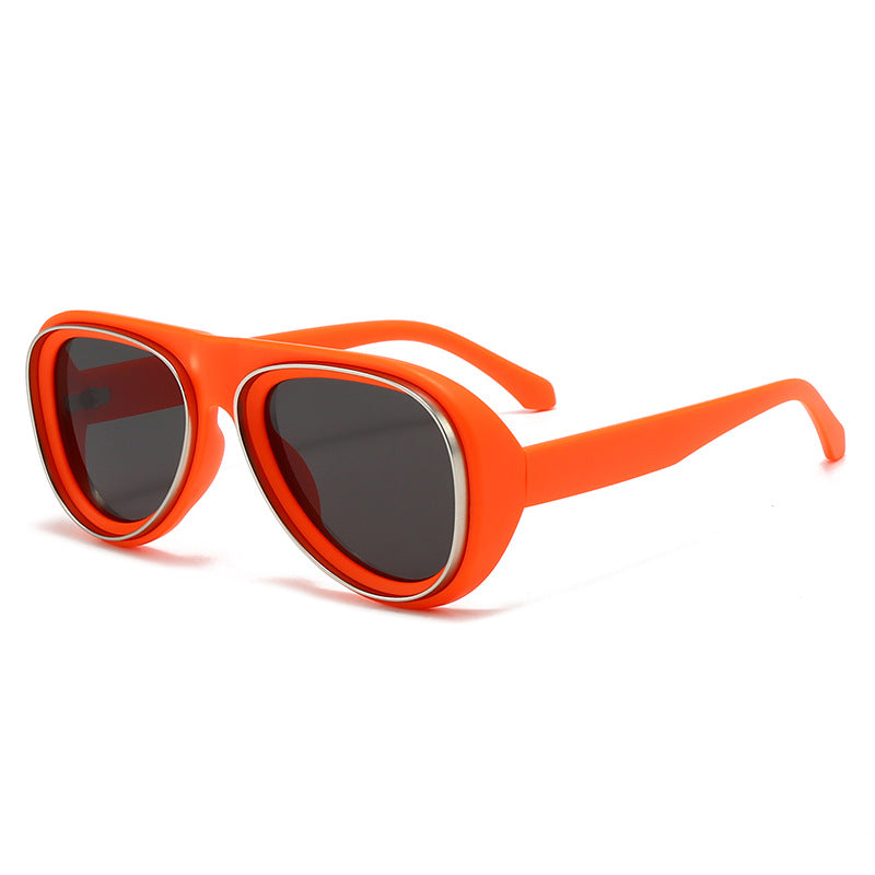 Dame mote retro-solbriller med bred ramme Luvikno
