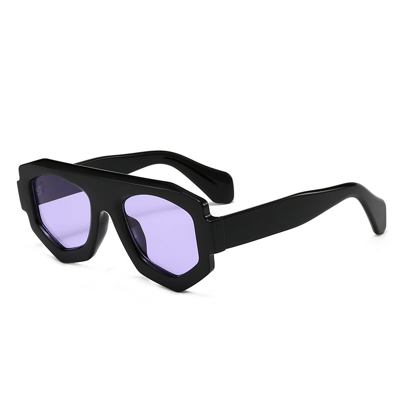 Dame moterik hexagonal solbrille Luvikno