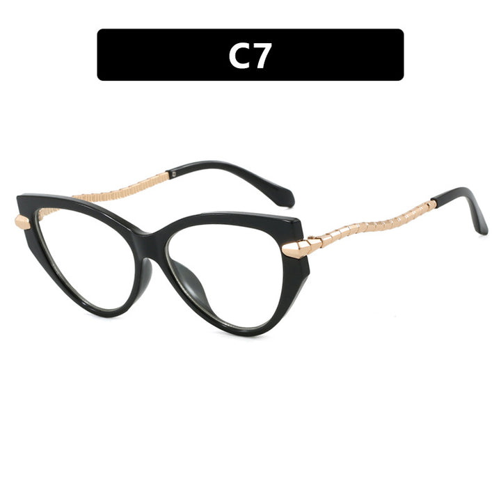 Dame Cat-Eye solbriller med elegant metallramme og stilige aksenter Luvikno