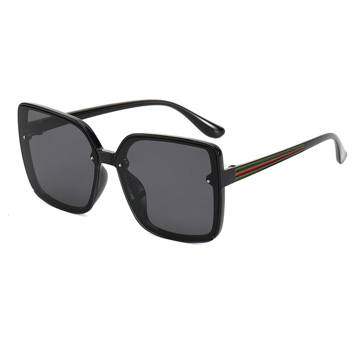 Dame Oversized-firkantet solbrille med kontrasterende ramme Luvikno
