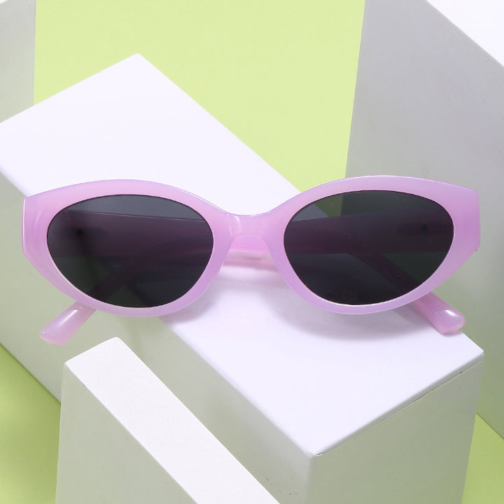 Dame Cat-Eye solbriller med elegant plastinnramming Luvikno