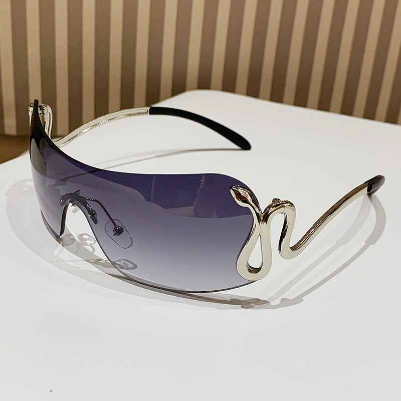 Damer fashionable oversized solbriller med innovativ metallramme og unikt design Luvikno